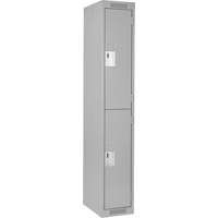 Clean Line Lockers, 2 -tier, 12" x 18" x 72", Steel, Grey, Rivet (Assembled) M & M Nord Ouest Inc