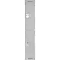 Clean Line Lockers, 2 -tier, 12" x 18" x 72", Steel, Grey, Rivet (Assembled) M & M Nord Ouest Inc