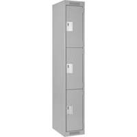 Casiers Clean Line, 3 niveaux, 12" x 18" x 72", Acier, Gris, Rivet (assembl&eacute;) M & M Nord Ouest Inc