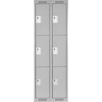 Casiers Clean Line, 3 niveaux, Bloc de 2, 24" x 18" x 72", Acier, Gris, Rivet (assembl&eacute;) M & M Nord Ouest Inc