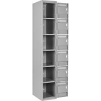 Clean Line Lockerettes, 6 -tier, Bank of 4, 48" x 18" x 72", Steel, Grey, Rivet (Assembled) M & M Nord Ouest Inc