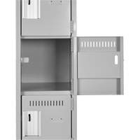 Clean Line Lockerette, 6 -tier, Bank of 4, 48" x 18" x 76", Steel, Beige, Rivet (Assembled) M & M Nord Ouest Inc