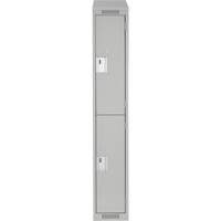Casiers Clean Line, 2 niveaux, 12" x 18" x 78", Acier, Gris, Rivet (assembl&eacute;) M & M Nord Ouest Inc