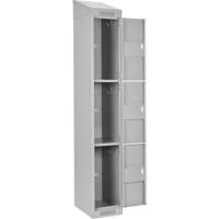 Clean Line Lockers, 3 -tier, Bank of 4, 48" x 18" x 78", Steel, Grey, Rivet (Assembled) M & M Nord Ouest Inc