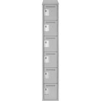 Clean Line Lockerette , 6 -tier, 12" x 18" x 78", Steel, Grey, Rivet (Assembled) M & M Nord Ouest Inc