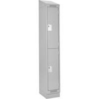 Casiers Clean Line, 2 niveaux, 12" x 18" x 82", Acier, Gris, Rivet (assembl&eacute;) M & M Nord Ouest Inc
