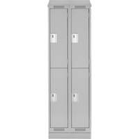 Clean Line Lockers, 2 -tier, Bank of 2, 24" x 18" x 82", Steel, Grey, Rivet (Assembled) M & M Nord Ouest Inc