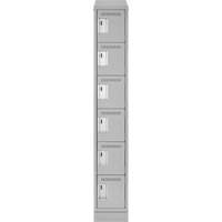 Clean Line Lockerette, 6 -tier, 12" x 18" x 82", Steel, Grey, Rivet (Assembled) M & M Nord Ouest Inc