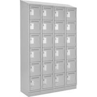 Clean Line Lockerette, 6 -tier, Bank of 4, 48" x 18" x 82", Steel, Grey, Rivet (Assembled) M & M Nord Ouest Inc