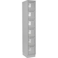 Petits casiers Clean Line, 6 niveaux, 12" x 18" x 76", Acier, Gris, Rivet (assembl&eacute;) M & M Nord Ouest Inc