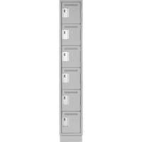 Petits casiers Clean Line, 6 niveaux, 12" x 18" x 76", Acier, Gris, Rivet (assembl&eacute;) M & M Nord Ouest Inc