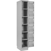 Clean Line Lockerette, 6 -tier, Bank of 4, 48" x 18" x 76", Steel, Grey, Rivet (Assembled) M & M Nord Ouest Inc