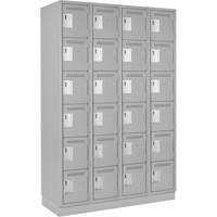 Clean Line Lockerette, 6 -tier, Bank of 4, 48" x 18" x 76", Steel, Grey, Rivet (Assembled) M & M Nord Ouest Inc