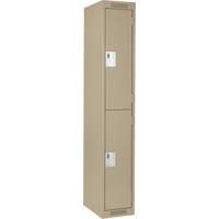 Clean Line Lockers, 2 -tier, 12" x 18" x 72", Steel, Beige, Rivet (Assembled) M & M Nord Ouest Inc