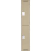 Clean Line Lockers, 2 -tier, 12" x 18" x 72", Steel, Beige, Rivet (Assembled) M & M Nord Ouest Inc