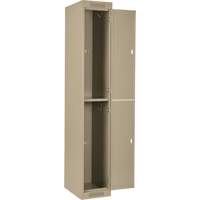 Clean Line Lockers, 2 -tier, Bank of 4, 48" x 18" x 72", Steel, Beige, Rivet (Assembled) M & M Nord Ouest Inc