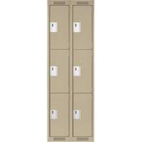 Casiers Clean Line, 3 niveaux, Bloc de 2, 24" x 18" x 72", Acier, Beige, Rivet (assembl&eacute;) M & M Nord Ouest Inc
