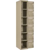 Clean Line Lockerette, 6 -tier, Bank of 4, 48" x 18" x 72", Steel, Beige, Rivet (Assembled) M & M Nord Ouest Inc