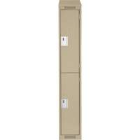 Casiers Clean Line, 2 niveaux, 12" x 18" x 78", Acier, Beige, Rivet (assembl&eacute;) M & M Nord Ouest Inc
