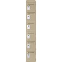 Clean Line Lockerette, 6 -tier, 12" x 18" x 78", Steel, Beige, Rivet (Assembled) M & M Nord Ouest Inc