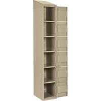 Clean Line Lockerette, 6 -tier, Bank of 4, 48" x 18" x 78", Steel, Beige, Rivet (Assembled) M & M Nord Ouest Inc