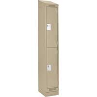 Casiers Clean Line, 2 niveaux, 12" x 18" x 82", Acier, Beige, Rivet (assembl&eacute;) M & M Nord Ouest Inc