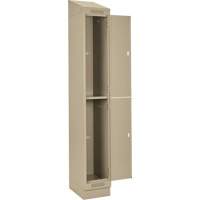 Clean Line Lockers, 2 -tier, Bank of 4, 48" x 18" x 82", Steel, Beige, Rivet (Assembled) M & M Nord Ouest Inc