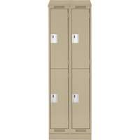Clean Line Lockers, 2 -tier, Bank of 2, 24" x 18" x 82", Steel, Beige, Rivet (Assembled) M & M Nord Ouest Inc