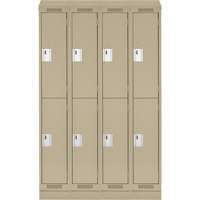 Clean Line Lockers, 2 -tier, Bank of 4, 48" x 18" x 82", Steel, Beige, Rivet (Assembled) M & M Nord Ouest Inc