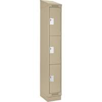 Casiers Clean Line, 3 niveaux, 12" x 18" x 82", Acier, Beige, Rivet (assembl&eacute;) M & M Nord Ouest Inc
