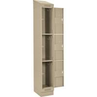 Clean Line Lockers, 3 -tier, Bank of 4, 48" x 18" x 82", Steel, Beige, Rivet (Assembled) M & M Nord Ouest Inc