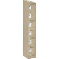 Petits casiers Clean Line, 6 niveaux, 12" x 18" x 82", Acier, Beige, Rivet (assembl&eacute;) M & M Nord Ouest Inc