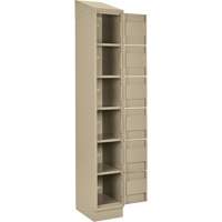 Clean Line Lockerette , 6 -tier, Bank of 4, 48" x 18" x 82", Steel, Beige, Rivet (Assembled) M & M Nord Ouest Inc