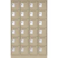 Clean Line Lockerette, 6 -tier, Bank of 4, 48" x 18" x 76", Steel, Beige, Rivet (Assembled) M & M Nord Ouest Inc