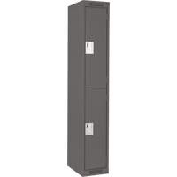 Clean Line Lockers, 2 -tier, 12" x 18" x 72", Steel, Charcoal, Rivet (Assembled) M & M Nord Ouest Inc