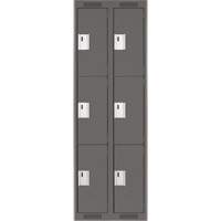Clean Line Lockers, 3 -tier, Bank of 2, 24" x 18" x 72", Steel, Charcoal, Rivet (Assembled) M & M Nord Ouest Inc