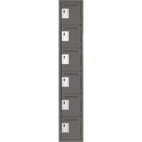 Clean Line Lockerette, 6 -tier, 12" x 18" x 72", Steel, Charcoal, Rivet (Assembled) M & M Nord Ouest Inc
