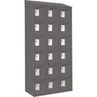 Clean Line Lockerette, 6 -tier, Bank of 3, 36" x 18" x 78", Steel, Charcoal, Rivet (Assembled) M & M Nord Ouest Inc