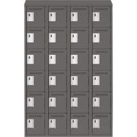Clean Line Lockerette, 6 -tier, Bank of 4, 48" x 18" x 78", Steel, Charcoal, Rivet (Assembled) M & M Nord Ouest Inc