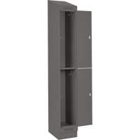 Clean Line Lockers, 2 -tier, Bank of 4, 48" x 18" x 82", Steel, Charcoal, Rivet (Assembled) M & M Nord Ouest Inc