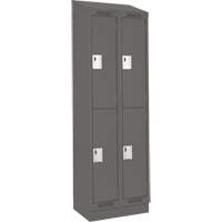 Clean Line Lockers, 2 -tier, Bank of 2, 24" x 18" x 82", Steel, Charcoal, Rivet (Assembled) M & M Nord Ouest Inc