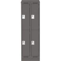 Clean Line Lockers, 2 -tier, Bank of 2, 24" x 18" x 82", Steel, Charcoal, Rivet (Assembled) M & M Nord Ouest Inc