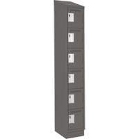 Clean Line Lockerette, 6 -tier, 12" x 18" x 82", Steel, Charcoal, Rivet (Assembled) M & M Nord Ouest Inc
