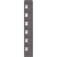 Clean Line Lockerette, 6 -tier, 12" x 18" x 82", Steel, Charcoal, Rivet (Assembled) M & M Nord Ouest Inc