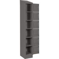 Clean Line Lockerette, 6 -tier, Bank of 4, 48" x 18" x 82", Steel, Charcoal, Rivet (Assembled) M & M Nord Ouest Inc