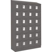 Clean Line Lockerette, 6 -tier, Bank of 4, 48" x 18" x 82", Steel, Charcoal, Rivet (Assembled) M & M Nord Ouest Inc