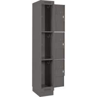 Clean Line Lockers, 3 -tier, Bank of 4, 48" x 18" x 76", Steel, Charcoal, Rivet (Assembled) M & M Nord Ouest Inc