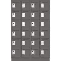 Clean Line Lockerette, 6 -tier, Bank of 4, 48" x 18" x 76", Steel, Charcoal, Rivet (Assembled) M & M Nord Ouest Inc