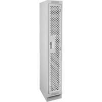 Clean Line Lockers, 12" x 18" x 76", Steel, Grey, Rivet (Assembled), Perforated M & M Nord Ouest Inc