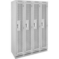 Casiers Clean Line, Bloc de 4, 48" x 15" x 76", Acier, Gris, Rivet (assembl&eacute;), Perfor&eacute; M & M Nord Ouest Inc